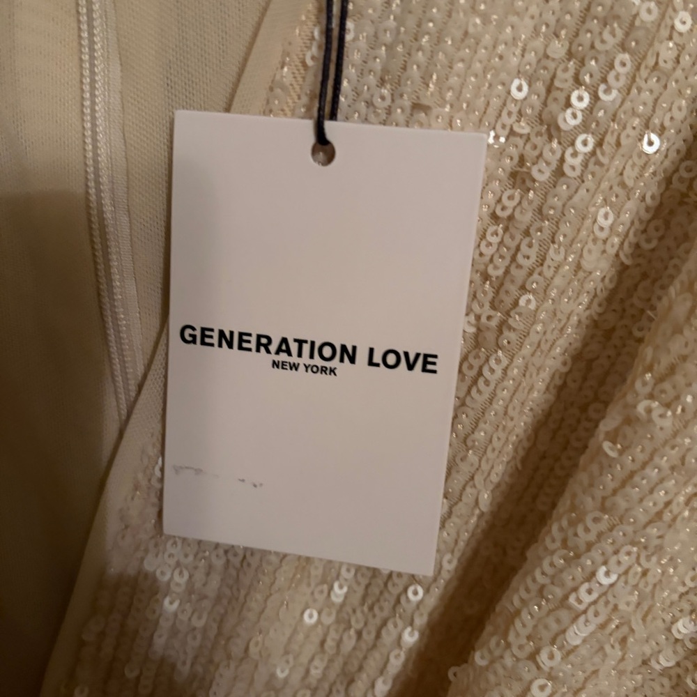NWT Generation Love Allegra Sequin Romper in Shell size Medium reg $385 - Picture 7 of 10